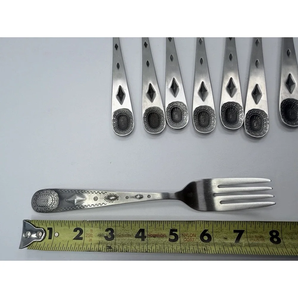 Wallace Taos Stainless Steel Dinner Forks Set Of 8 China 18/10 Southwest